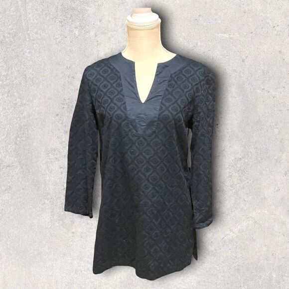 Brooks Brothers 346 | EUC Women’s Embroidered Navy Tunic Size Medium - Picture 1 of 5